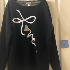 new with tags black love sweater size large